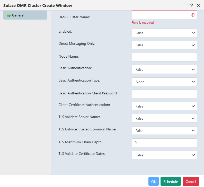 Solace DMR Cluster create window.png