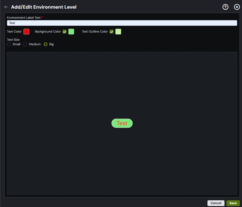 Add Edit Environment level dialog.png